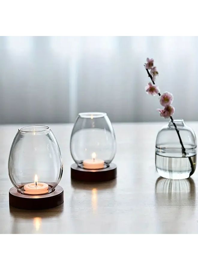 Transparent Glass Egg Candle Holder Retro Zen Style Wedding Home Decor - Image 4