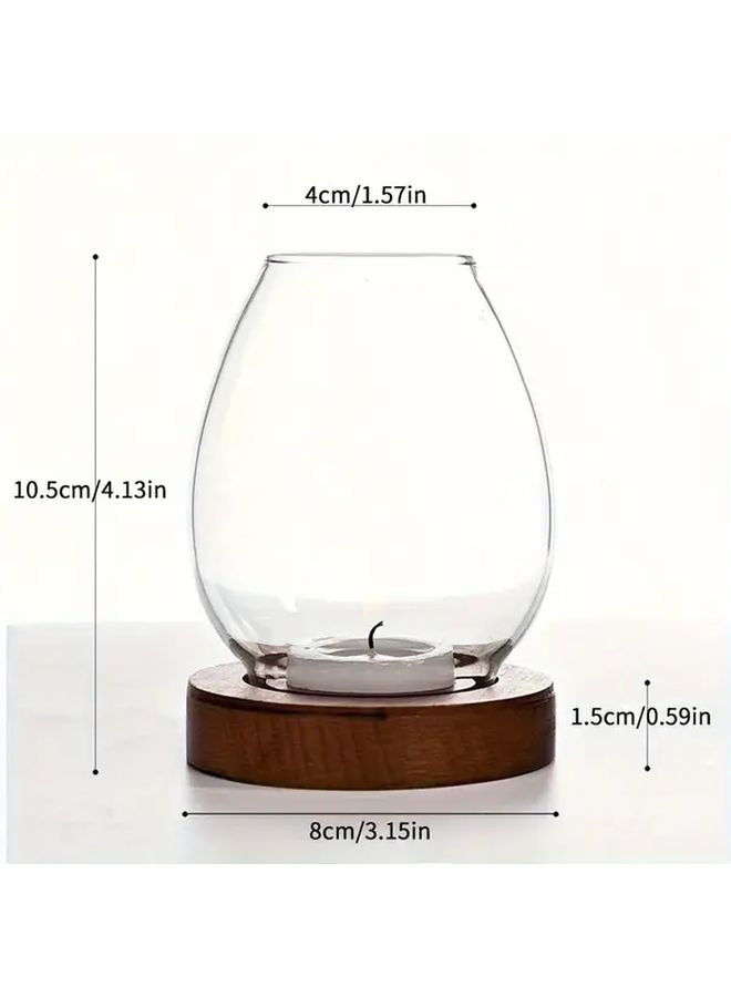 Transparent Glass Egg Candle Holder Retro Zen Style Wedding Home Decor - Image 3