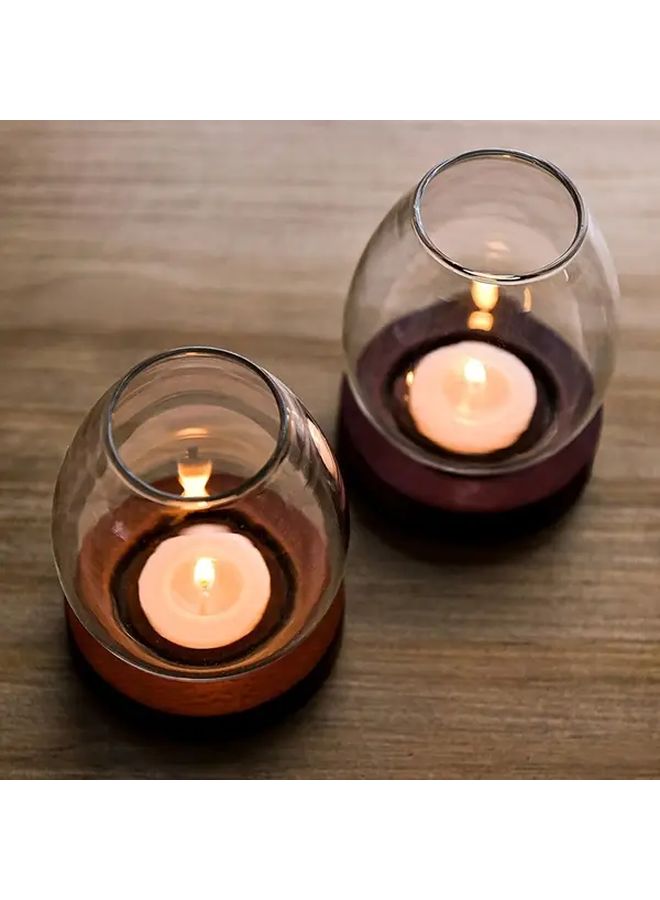 Transparent Glass Egg Candle Holder Retro Zen Style Wedding Home Decor - Image 2