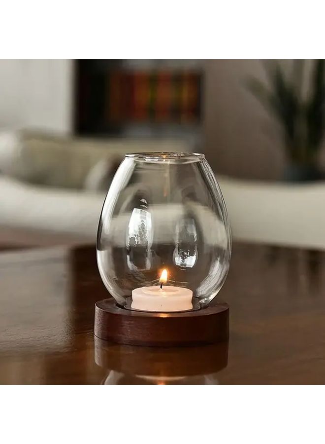 Transparent Glass Egg Candle Holder Retro Zen Style Wedding Home Decor - Image 1