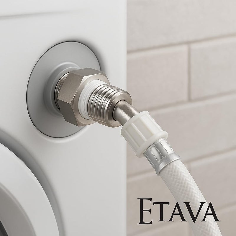 ETAVA 1/2 to 3/4 Reducer Bush (2Pcs) with Teflon Tape | Universal Adapter for Washing Machine, Dishwasher, Water Pipe & Angle Valve | وصلة محول قطعتين مع شريط تفلون للغسالة وصمام الزاوية - Image 4
