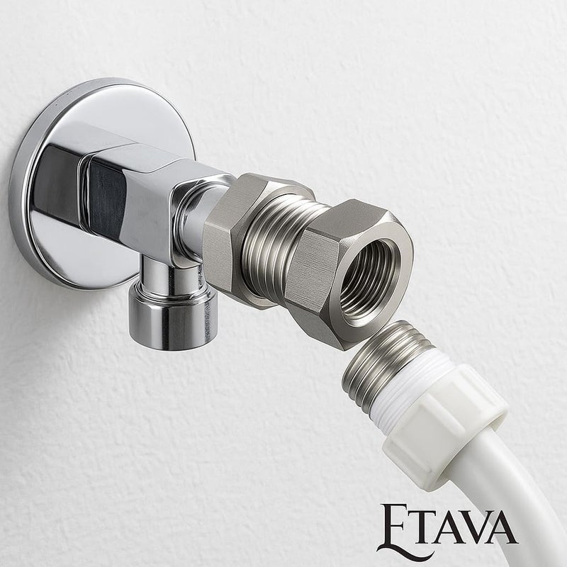 ETAVA 1/2 to 3/4 Reducer Bush (2Pcs) with Teflon Tape | Universal Adapter for Washing Machine, Dishwasher, Water Pipe & Angle Valve | وصلة محول قطعتين مع شريط تفلون للغسالة وصمام الزاوية - Image 5
