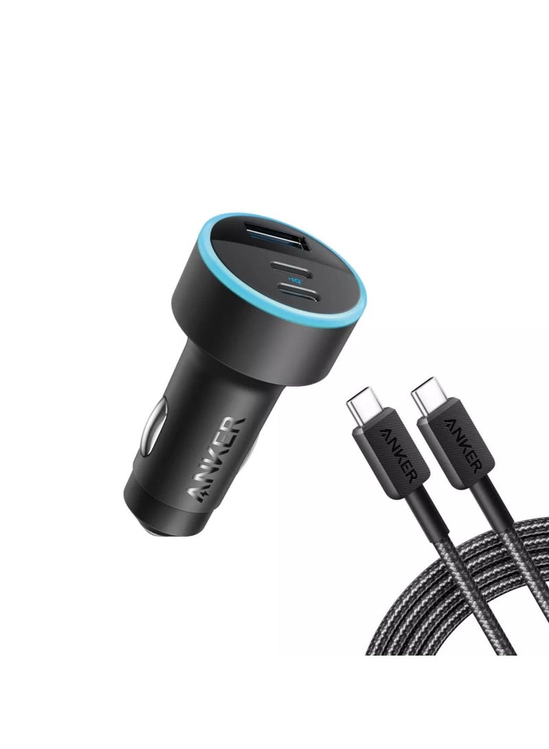 شاحن Anker 335 Powerdrive 67 واط 2C/1A PD مع كابل C-To-C بطول 3 أقدام، أسود - Image 1