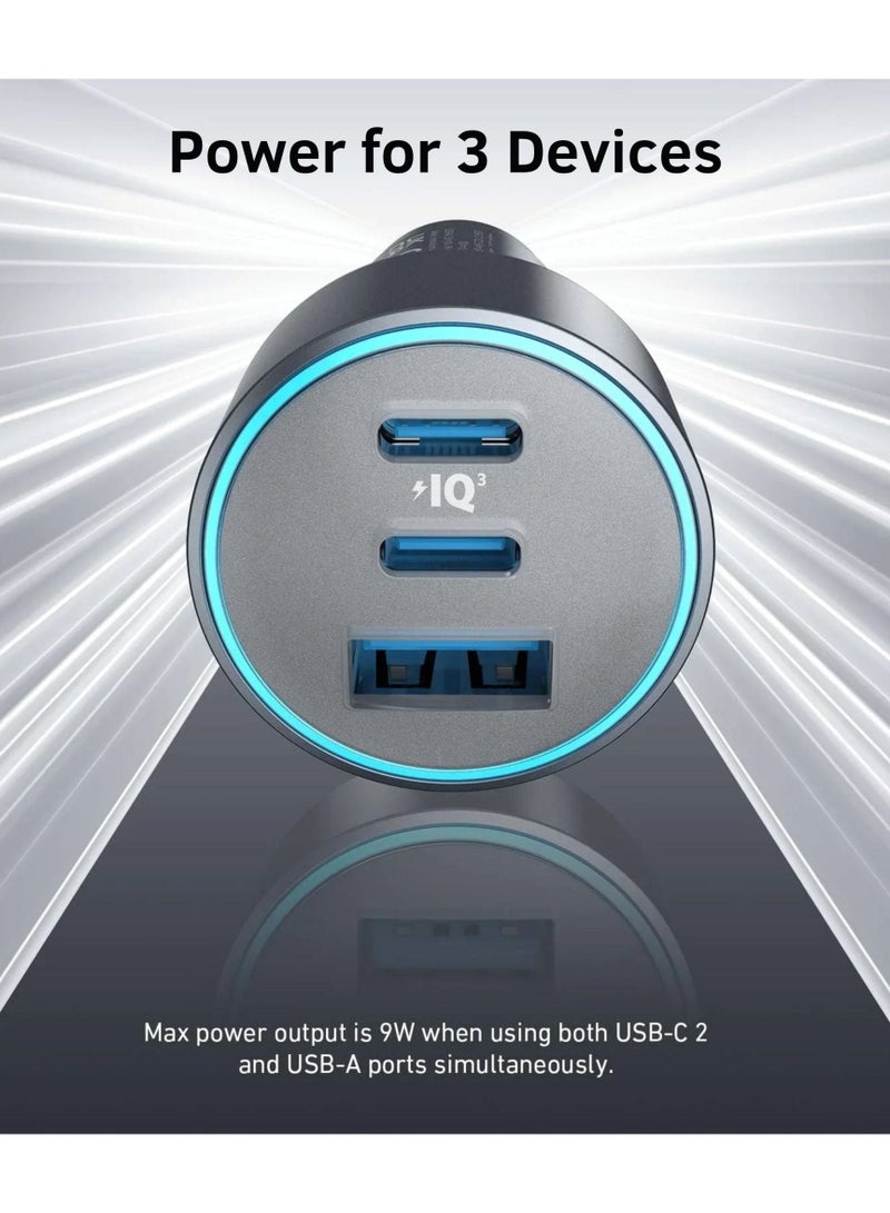 شاحن Anker 335 Powerdrive 67 واط 2C/1A PD مع كابل C-To-C بطول 3 أقدام، أسود - Image 3