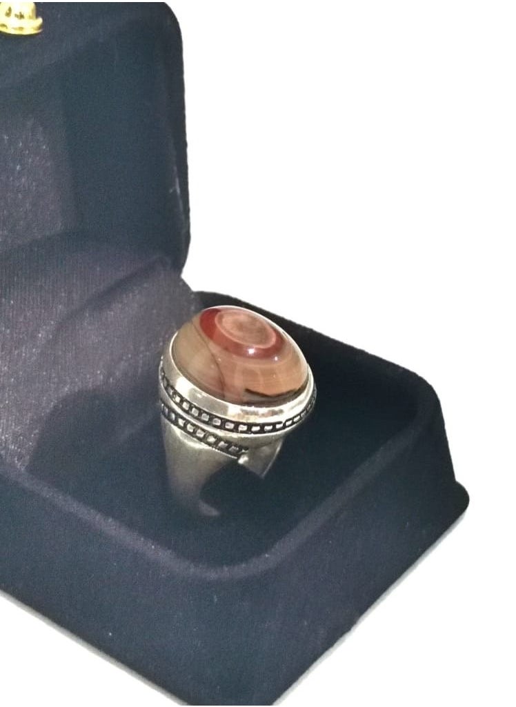 Generic - Soleimani Yemeni Natural Agate Men Ring with 925 Sterling Silver - Image 1