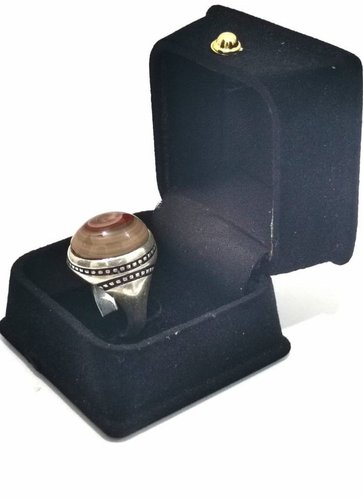 Generic - Soleimani Yemeni Natural Agate Men Ring with 925 Sterling Silver - Image 1