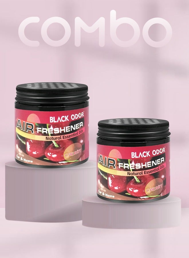 Combo Black ODOR Cherry Car Air Freshener 180g 2 Long Lasting, Natural Essential Oil Infused, Soothing Fragrance for Cars and Homes BO-03 2PCS  - Image 1