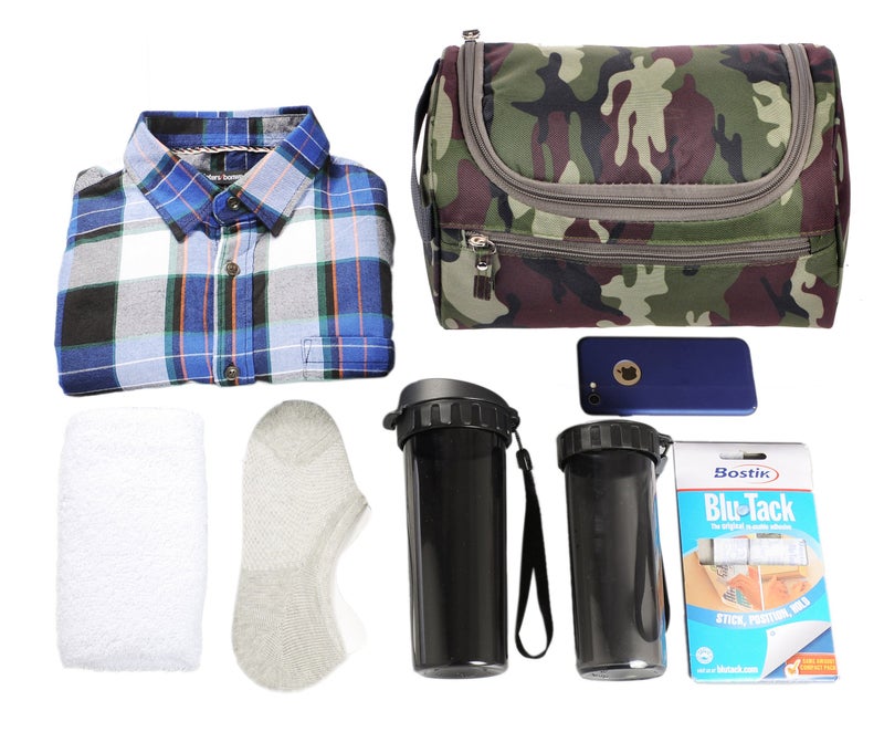 Vercord Mens Toiletry Bag Wash Travel Small Shaving Dop Kit Shower Bathroom Ditty Hygiene Bag Camo Dark Green - Image 5