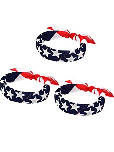 Maxdot American Flag Bandanas USA Flag Headband Kerchief Unisex Cowboy Bandanas Patriotic Accessories (3) - Image 1