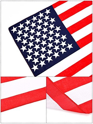 Maxdot American Flag Bandanas USA Flag Headband Kerchief Unisex Cowboy Bandanas Patriotic Accessories (3) - Image 4