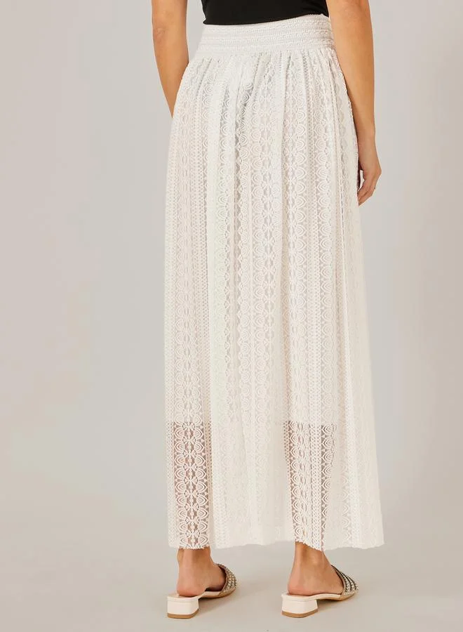 Styli Lace A-Line Maxi Dress with Elasticated Waistband