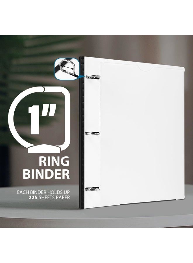 WOT I Telescoping 3 Ring Binder 1 Inch 4-Pack, Expandable Flexible Binder - Patented Design for Easy Portability, Holds Up 225 Sheets, Perfect for School, Office&Home Organization, Black+White - Image 5