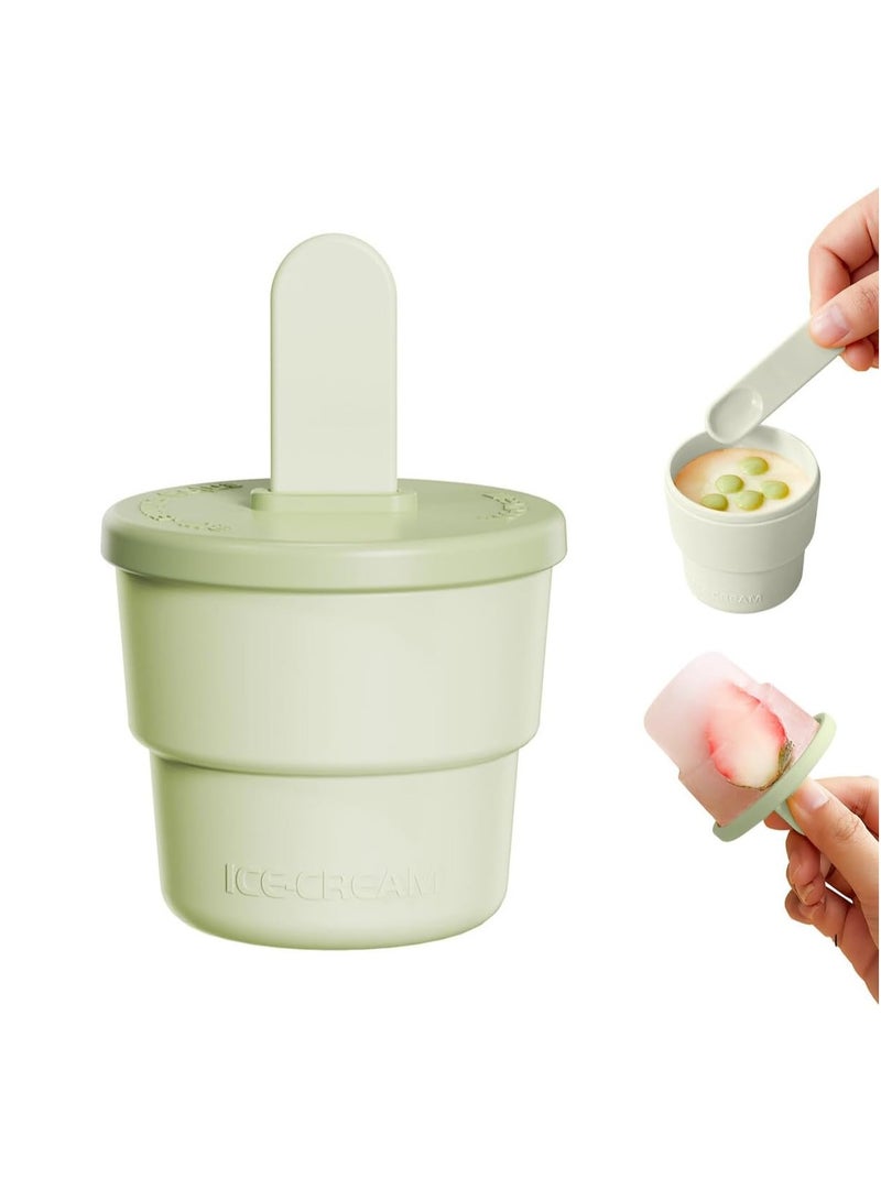 Macaron Colored Mini Silicone Popsicle Molds, DIY Popsicle Molds with Colored Plastic Sticks, Popsicle Making Lollipop and Ice Cream Molds, Non-Stick Ice Cube Tray Homemade Ice Food Grade (White) - Image 5