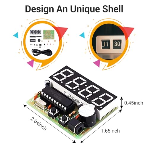 MiOYOOW 2 Pack, MiOYOOW 4-Digit Digital Clock Kits with PCB, DIY Alarm Clock Soldering Project Kit for Learning Electronics Soldering Practice with English Instructions - Image 5