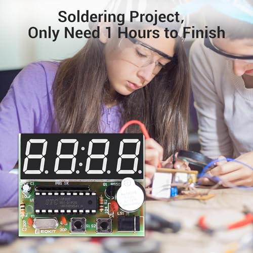 MiOYOOW 2 Pack, MiOYOOW 4-Digit Digital Clock Kits with PCB, DIY Alarm Clock Soldering Project Kit for Learning Electronics Soldering Practice with English Instructions - Image 4