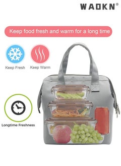 WAOKN Multifunctional Lightweight Simple Lunch Bag Bento Bag Thick Insulated Refrigerated Lunch Handbag Lunch Box Handbag Suitable For Students Women Men Picnic Work Outdoor  - Image 2