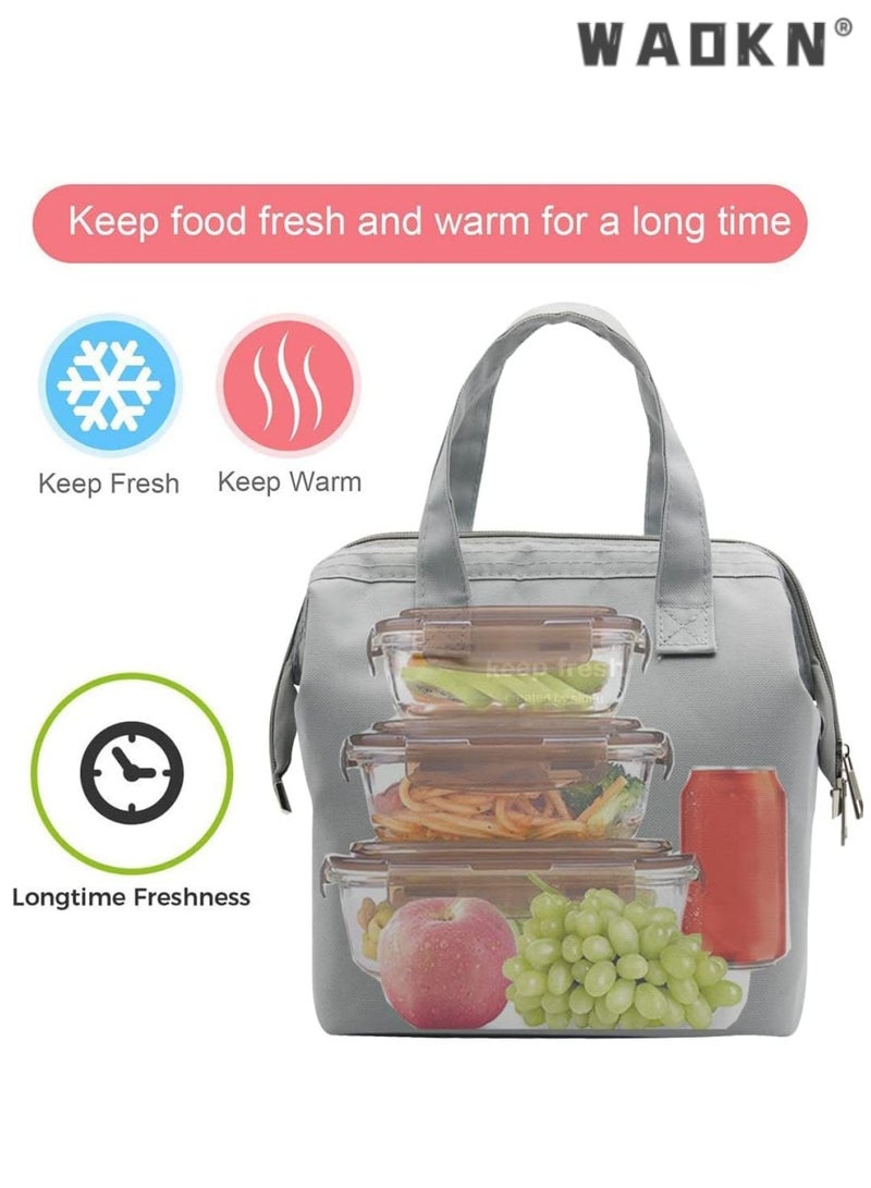WAOKN Multifunctional Lightweight Simple Lunch Bag Bento Bag Thick Insulated Refrigerated Lunch Handbag Lunch Box Handbag Suitable For Students Women Men Picnic Work Outdoor - Image 2