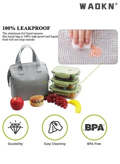 WAOKN Multifunctional Lightweight Simple Lunch Bag Bento Bag Thick Insulated Refrigerated Lunch Handbag Lunch Box Handbag Suitable For Students Women Men Picnic Work Outdoor  - Image 3