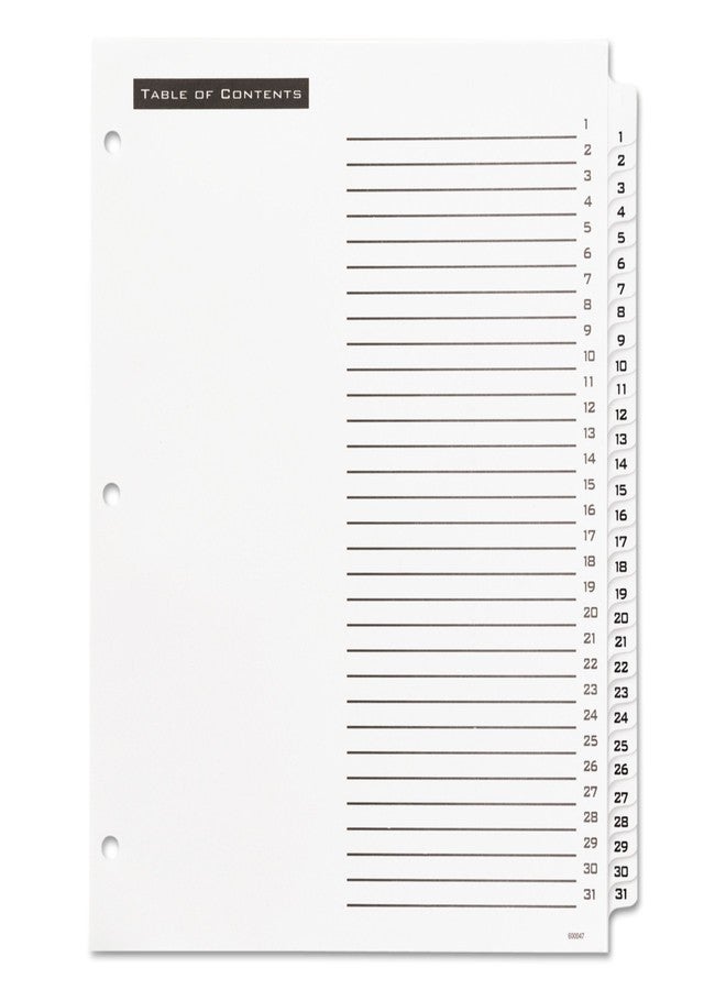 Office Essentials 11680 Table 'n Tabs Dividers, 31-Tab, Letter - White - Image 2