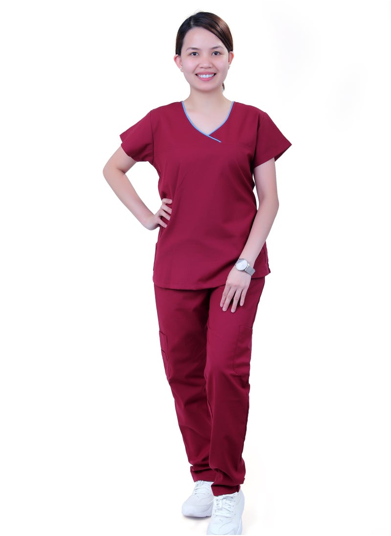 فيرونيكا Veronica Ladies Medical Scrub Set Clinic Doctor Nurse Nanny Maid Salon Uniform  - Image 1