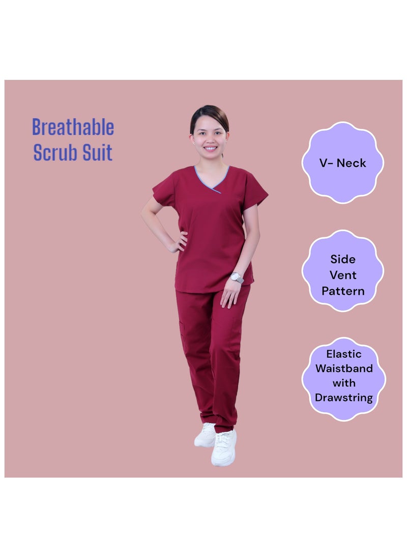 Veronica Ladies Medical Scrub Set Clinic Doctor Nurse Nanny Maid Salon Uniform
