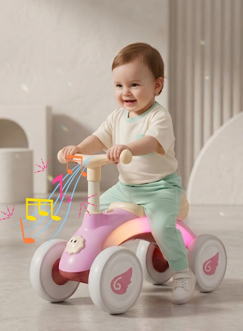 Zaprus Ride On Car for Kids with LED Lights & Music – Baby Push Car Toy for Toddlers Age 1–2 Years, Safe Indoor Ride-On, Perfect Gift for Boys & Girls - Image 1