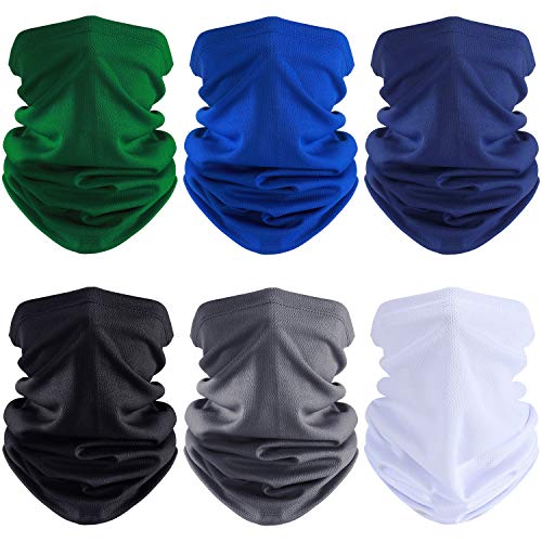 Geyoga 6 Pieces Summer UV Protection Cooling Neck Gaiter Face Clothing Neck Gaiter Mask Scarf Sunscreen Breathable Bandana(Trendy Colors) - Image 1