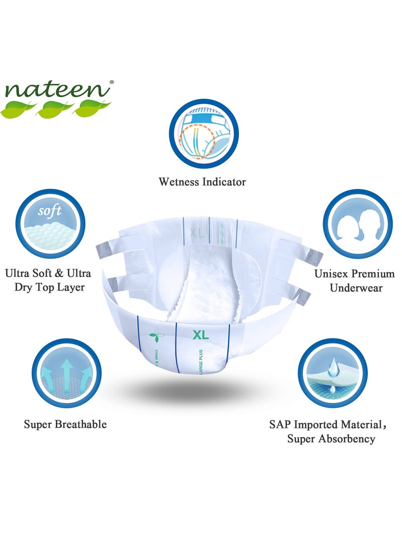 Nateen Combi Maxi Incontinence Adult Diaper, X-Large, Waist Size 130-175cm,20 Count Adult Diapers, with Maximum Absorbent Layer, Leak Guard,Disposable Underwear for Men&Women-3900ml Absorbency. - Image 4