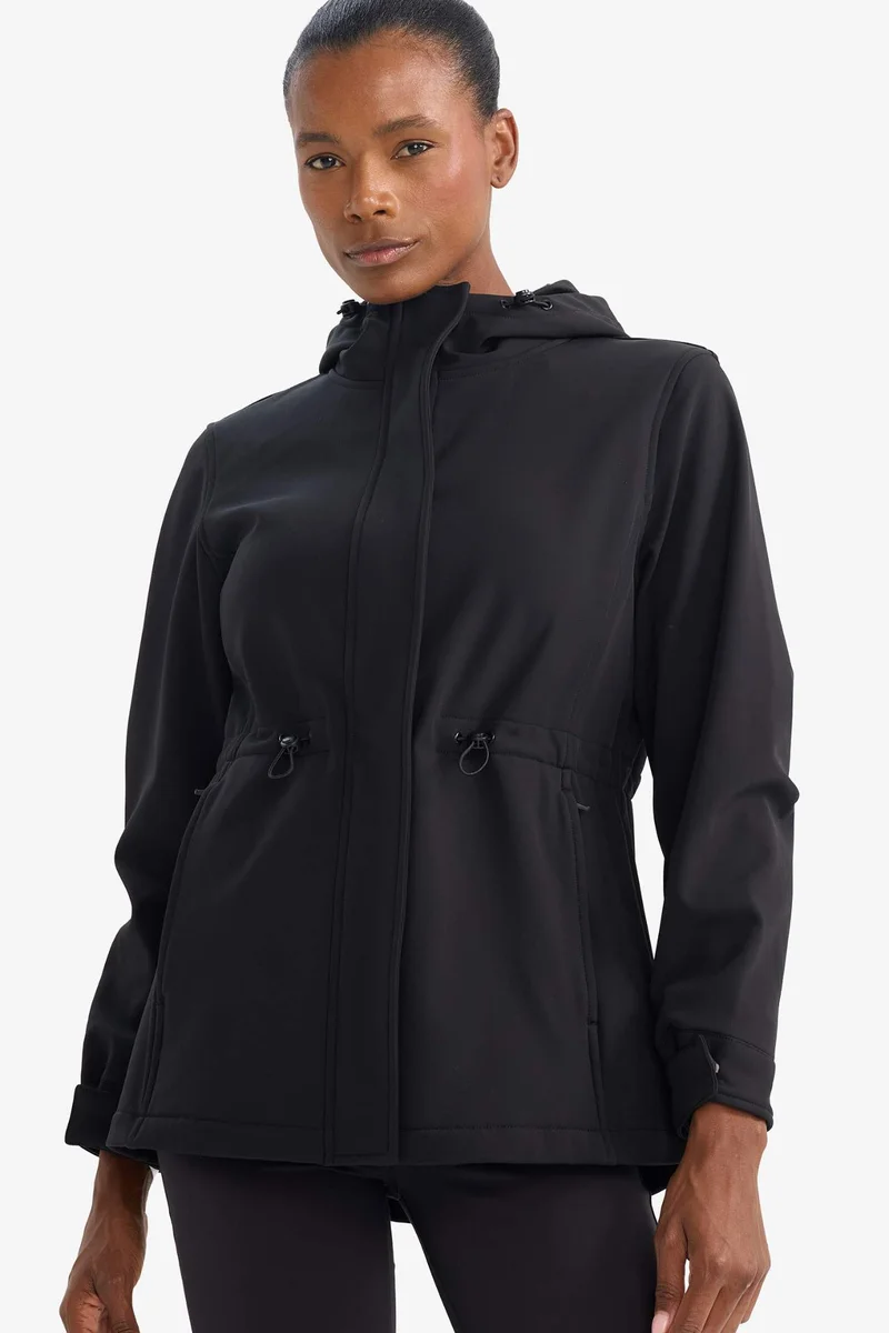 DeFacto Regular Fit Hooded Zip-Up Waterproof Jacket