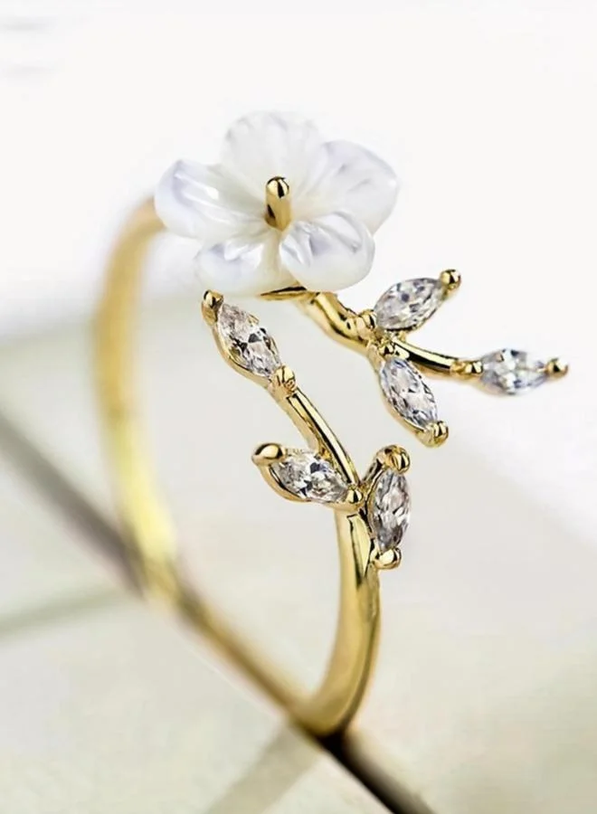Take Two  Flower Ring with Crystal Accents for Women | Best Price UAE