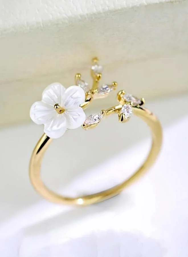 Take Two  Flower Ring with Crystal Accents for Women | Best Price UAE