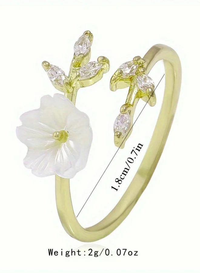 Take Two  Flower Ring with Crystal Accents for Women | Best Price UAE