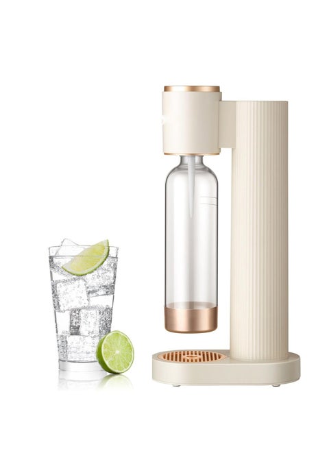 Sparkling Water Maker, Soda Maker Machine for Home, Carbonates All Kinds Of Beverages, with 1l Bpa Carbonating Bottle, Compatible With Any Screw-In 60l Co2 Exchange Carbonator (Not Included) White