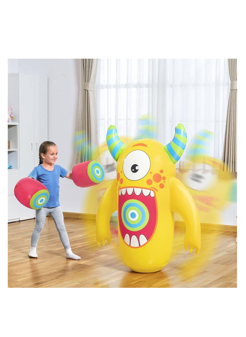 بست واي - Bestway Kids Inflatable Monster Knockout Bop Bag  with Boxing Gloves 120cm - No:52545 - Image 1