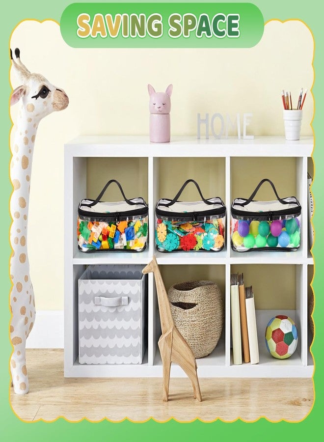 Dntorx 4 Packs Clear Toy Storage Bags, PVC Waterproof Toy Organizer with Zip Reusable Bags for Building Blocks, Board Game, Puzzles, Kids Books, Stationery - Image 5