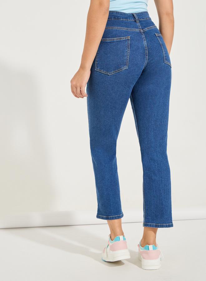 Styli Basic Mom Fit Cropped Jeans - Image 4