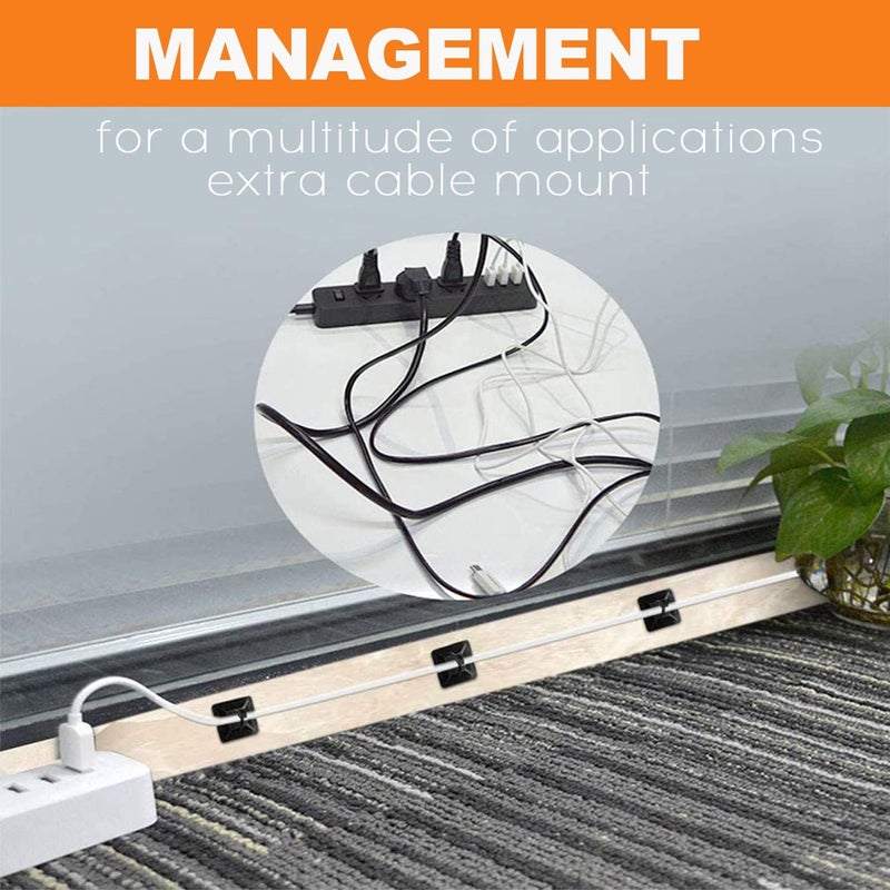 Rythcraft 30 Pack 2 inch Zip Tie Adhesive Mounts Self Adhesive Cable Tie Base Holders with Multi-Purpose Tie wire clips with screw hole,Anchor stick on wire holder with 8 inch zip ties（Black） - Image 5