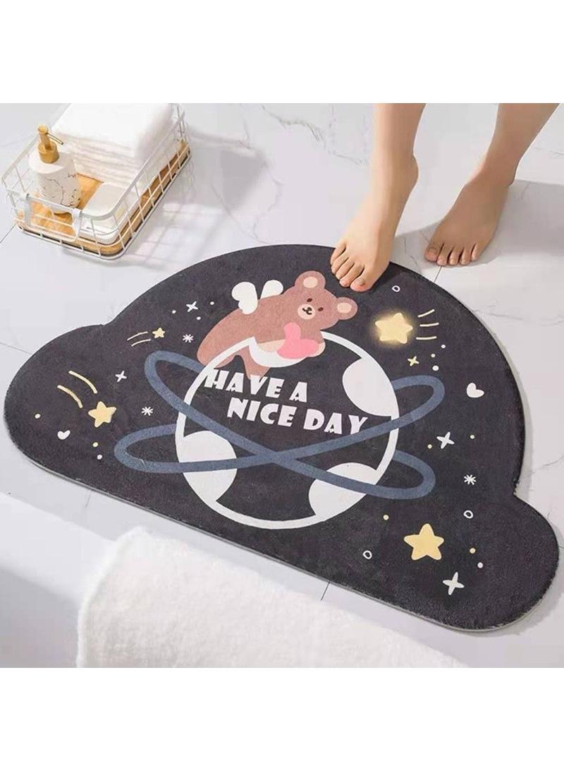 50*80cm Cartoon imitation cashmere carpet, bedroom, bathroom, non-skid foot mat, entrance door mat, bathroom, absorbent floor mat, washable