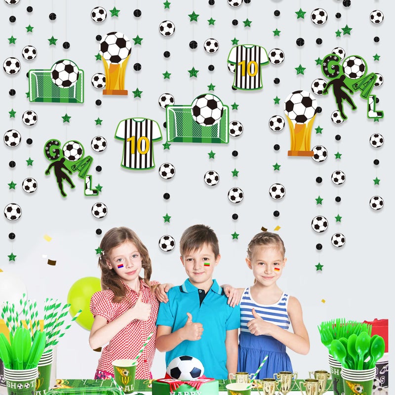 بينك بلوم Pinkblume Soccer Party Decorations Black Green Circle Dot STAR SCOMCER SPORT THEAL TACKING GARLAND GARLAND FORMAR - Image 5