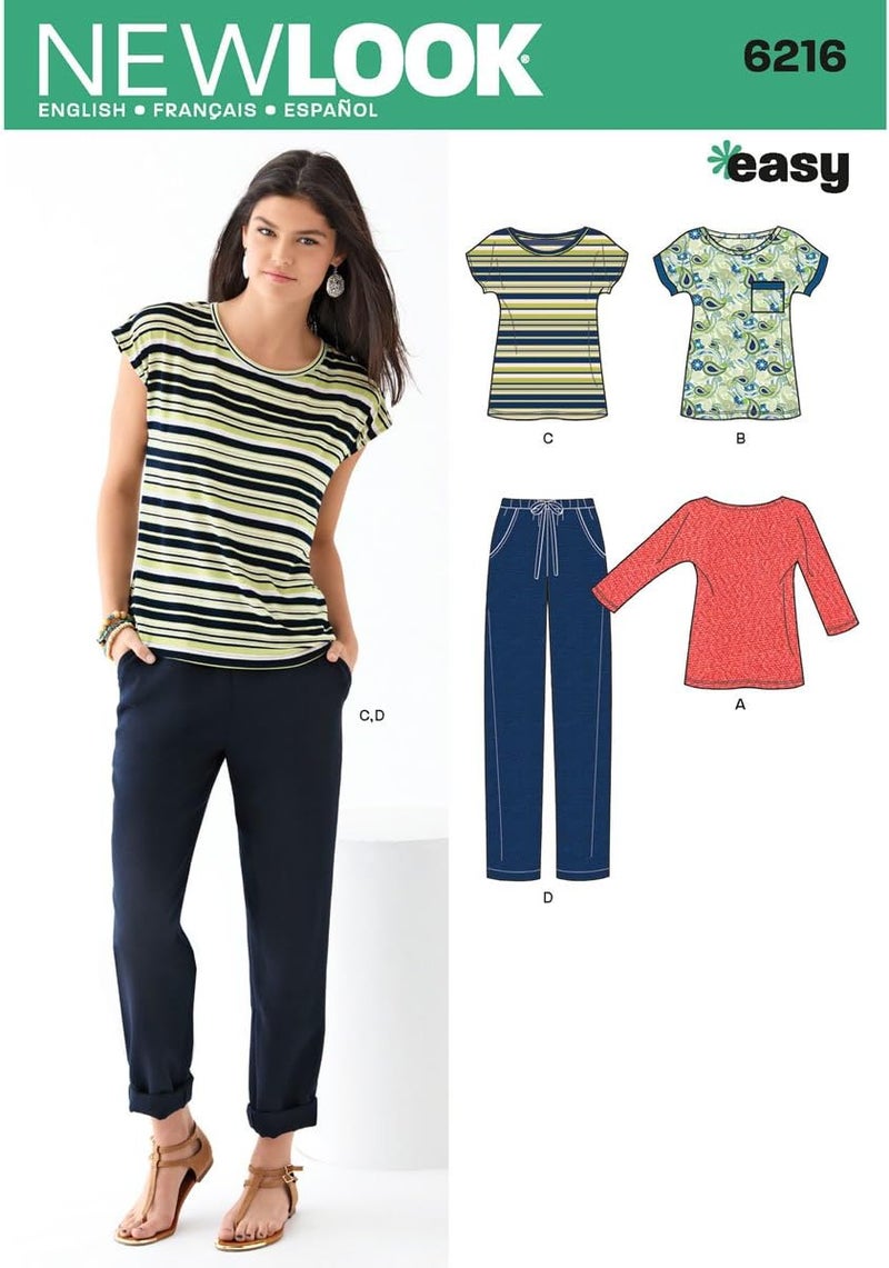 Simplicity New Look Easy Pattern 6216 Misses Knit Tops and Pants Sizes 8-10-12-14-16-18 - Image 1