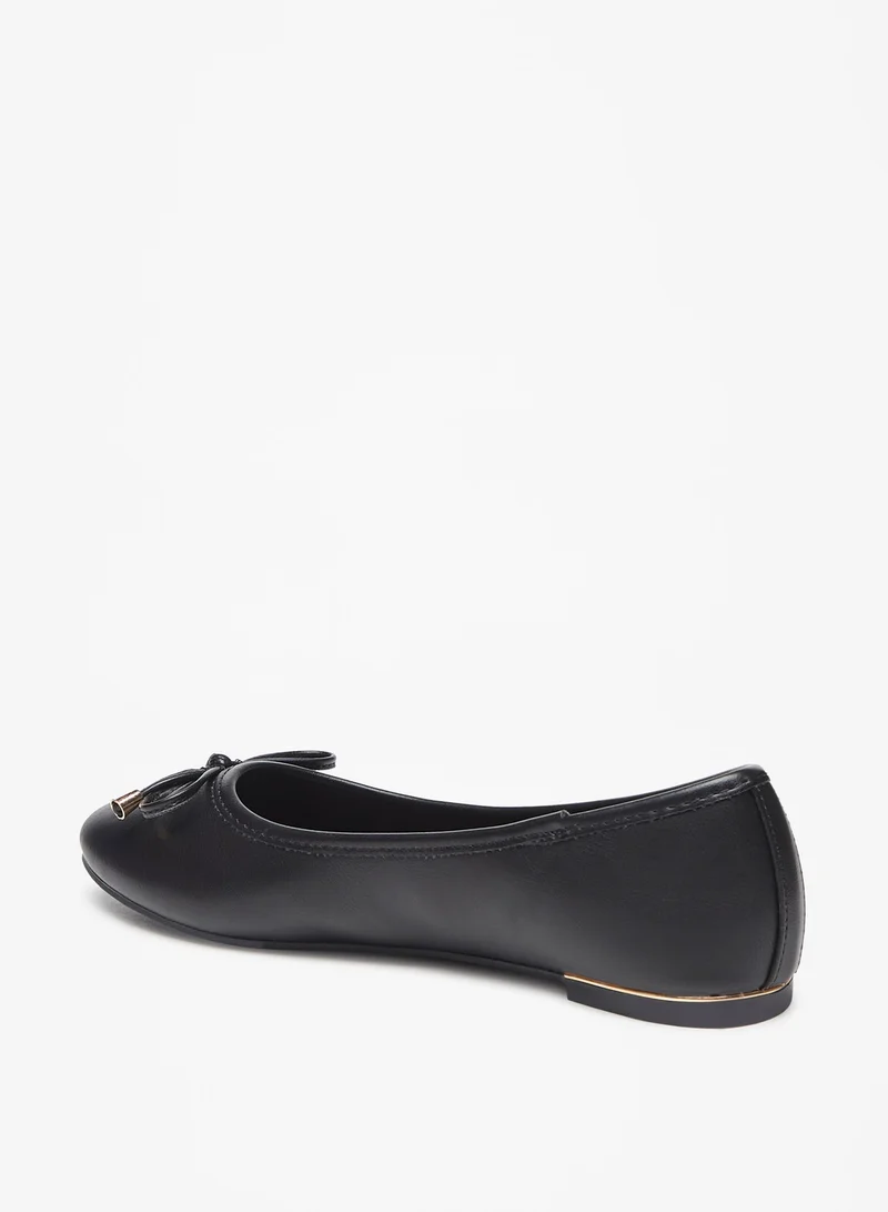 Flora Bella By Shoexpress Women Bow Detail Slip-On Round Toe Ballerina Shoes