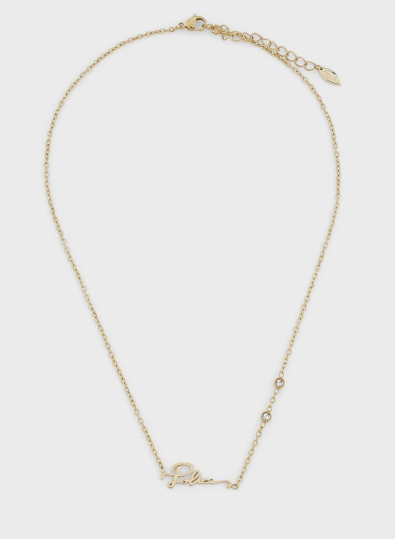 POLICE Stainless Steel Necklace With Crystals
