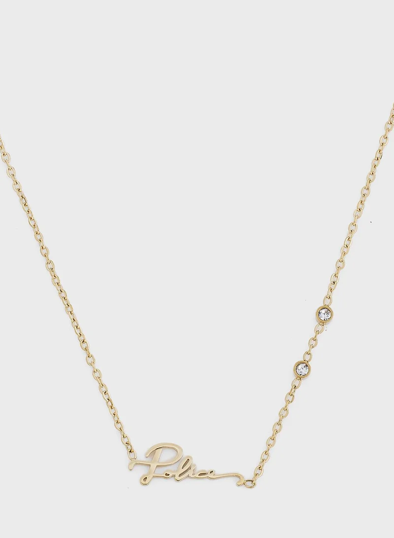 POLICE Stainless Steel Necklace With Crystals