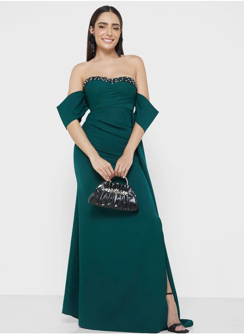 ايلا ليمتد اديشن Cold Shoulder Long Slit Dress