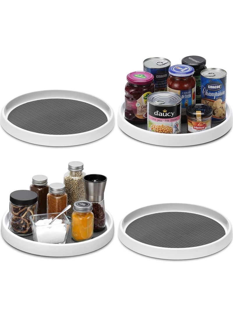 2 Pack, 12-Inch Non-Skid Lazy Susan Organizers - Turntable Rack for Pantry Organization and Storage, Kitchen, Fridge, Cabinets, Bathroom Makeup Vanity Countertop, Under Sink Organizing, Spice Rack
