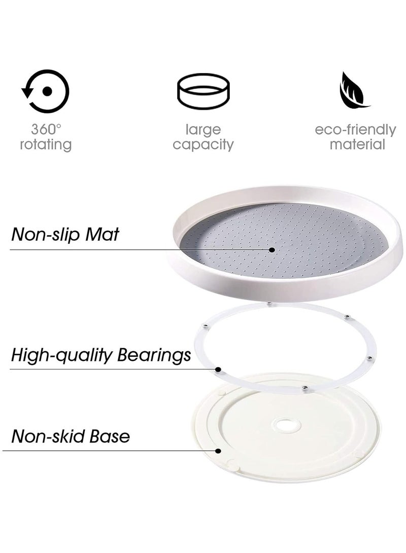 2 Pack, 12-Inch Non-Skid Lazy Susan Organizers - Turntable Rack for Pantry Organization and Storage, Kitchen, Fridge, Cabinets, Bathroom Makeup Vanity Countertop, Under Sink Organizing, Spice Rack