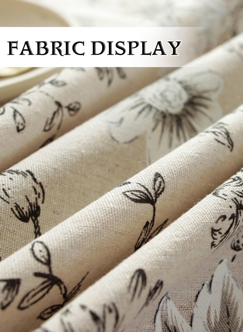 LEOKOR Rectangle Floral Tablecloth with Tassels Cotton Linen Table Cloth for Restaurant, Indoor and Table Cover Home Decoration - Image 5