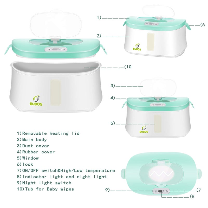 B Bubos Bubos Upgraded Baby Wipe Warmer and Wet Wipes Dispenser with Advanced LED Night Light - Image 5