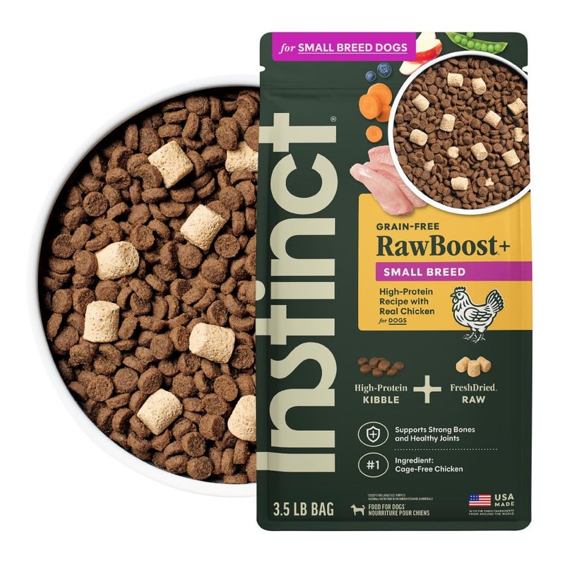 Instinct RawBoost Small Breed, Natural Dry Dog Food with FreshDried Raw, High Protein, Grain-Free Recipe - Real Chicken, 3.5 lb. Bag - Image 1