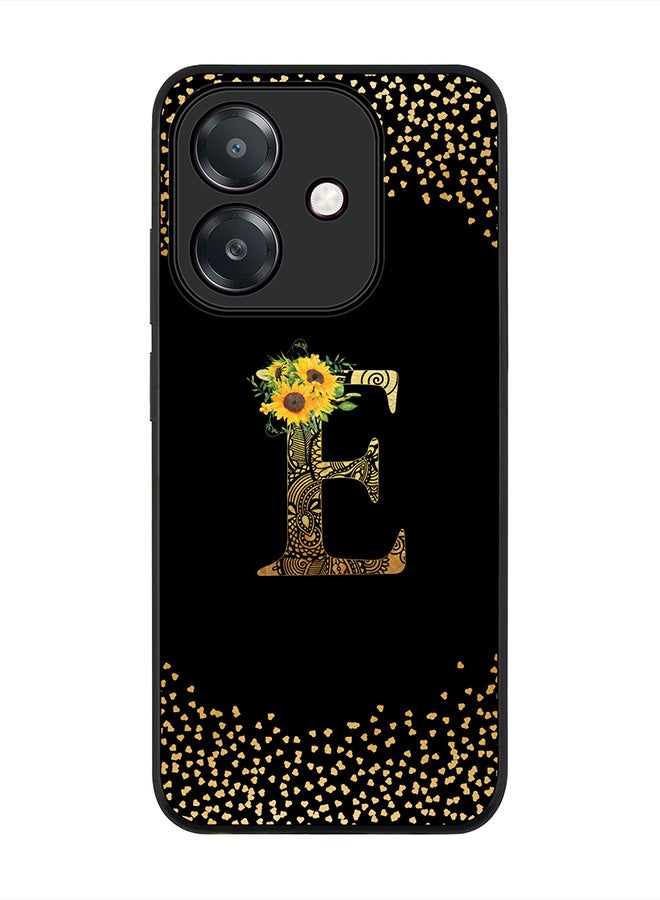 Stylizedd For Oppo A5i Case,Slim fit Camera Protection, Shockproof Thin Phone cover  - Custom Floral Monogram - E ( Black )